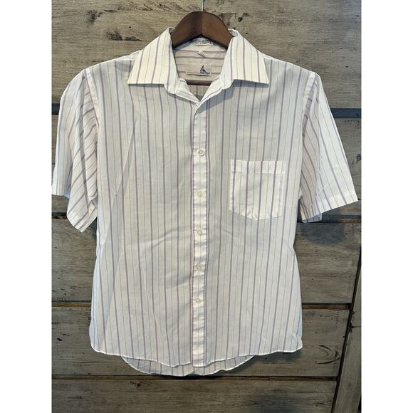Vintage Ketch Men's Button Up Short Sleeve Medium Large (16) Single Stitch - Picture 1 of 10